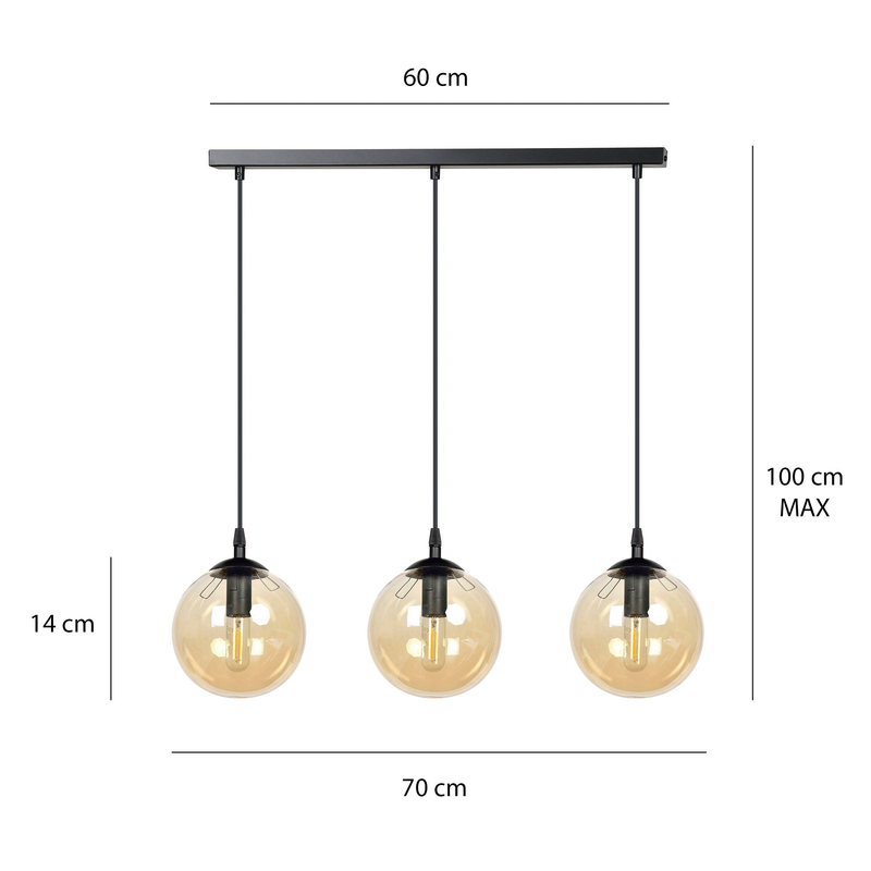 Cosmo 3 bl amber  lampe Taklampa