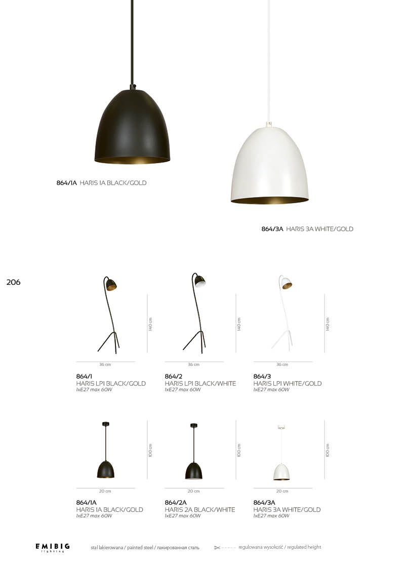 Haris lp1 black / white  lampe Golvlampa