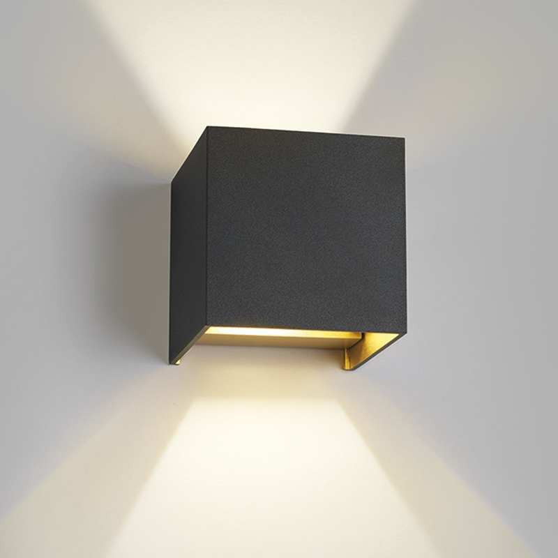 Box black/gold Vägglampa